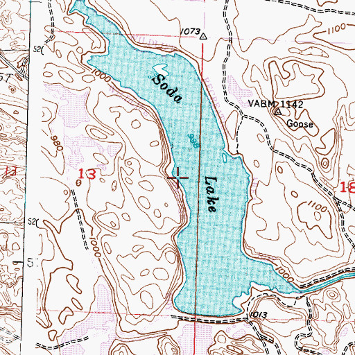 Topographic Map of Soda Lake, WA