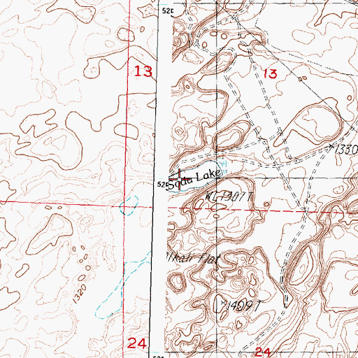 Topographic Map of Soda Lake, WA