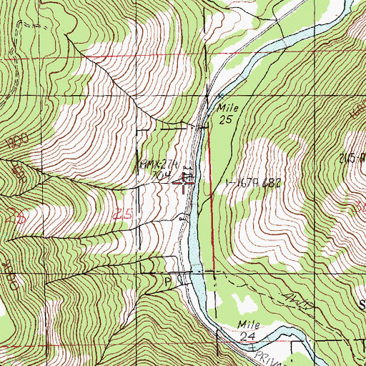 Topographic Map of Soda Springs Campground, WA