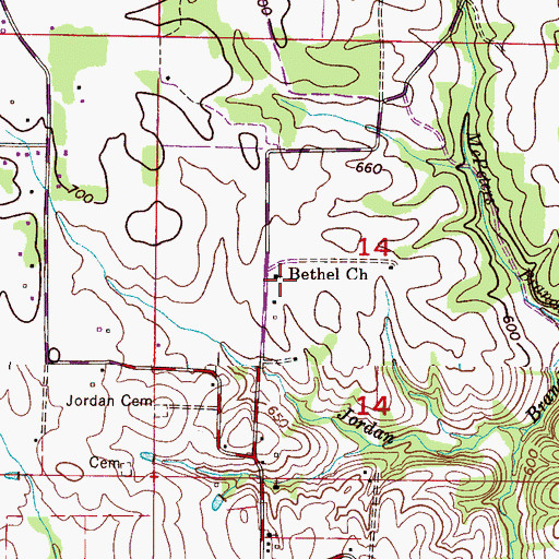 Topographic Map of Bethel African Methodist Episcopal Church, AL