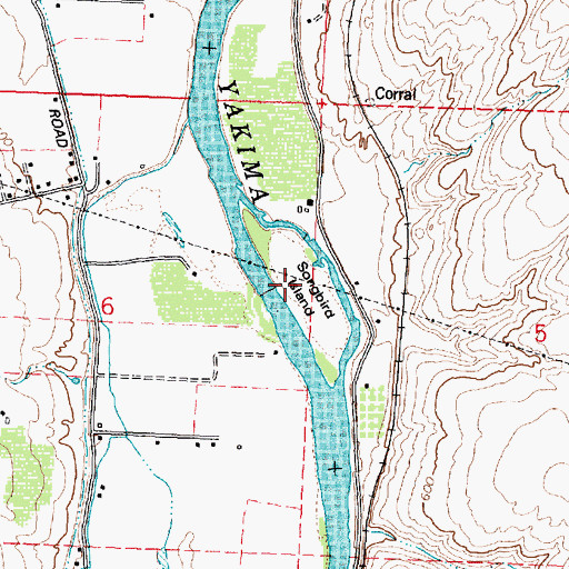 Topographic Map of Songbird Island, WA