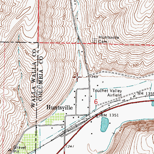 Topographic Map of Sorghum Hollow, WA