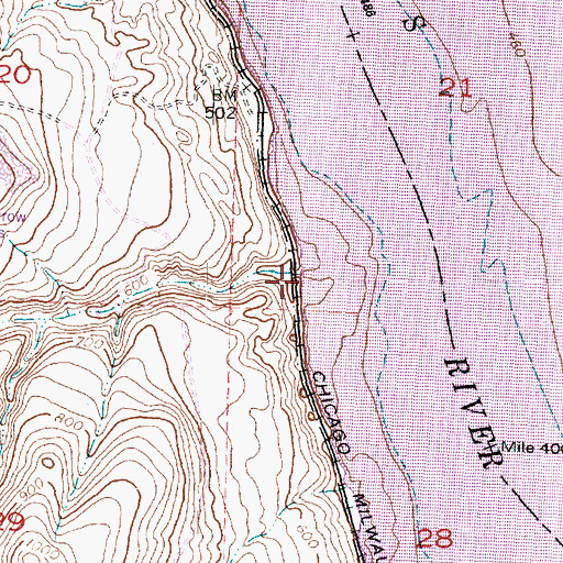 Topographic Map of Sourdough Canyon, WA