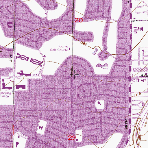 Topographic Map of Sun City Community Hall, AZ