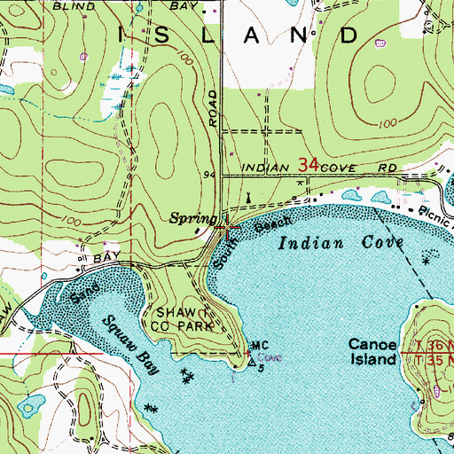 Topographic Map of South Beach, WA