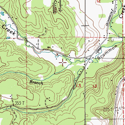 Topographic Map of South Branch Scammon Creek, WA