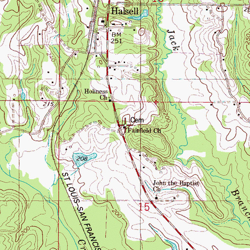 Topographic Map of Fairfield Christian Methodist Episcopal Church, AL