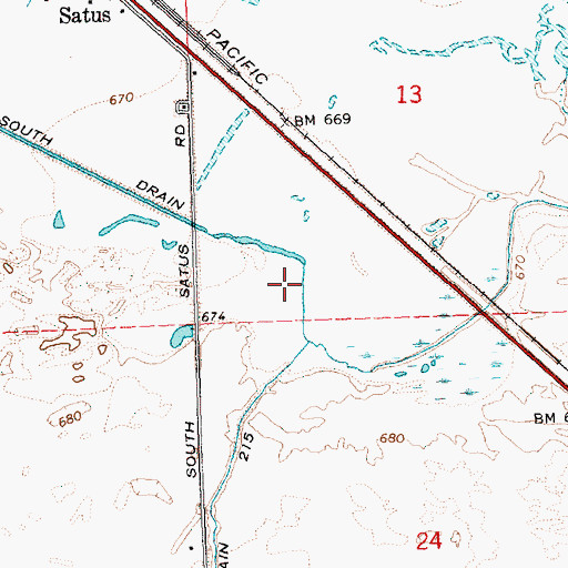 Topographic Map of South Drain, WA
