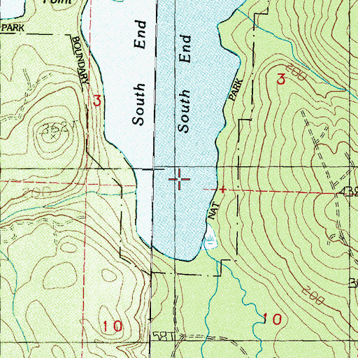 Topographic Map of South End, WA