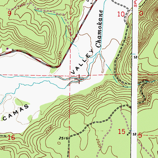 Topographic Map of South Fork Chamokane Creek, WA
