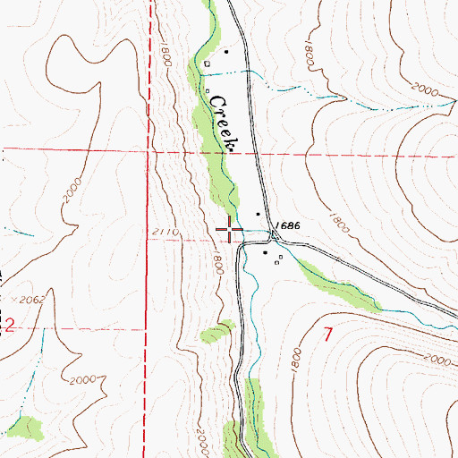 Topographic Map of South Fork Coppei Creek, WA