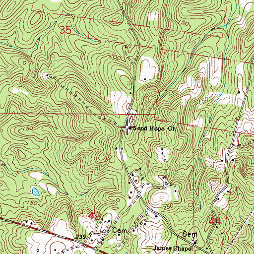 Topographic Map of New Good Hope African Methodist Episcopal Zion Church, AL