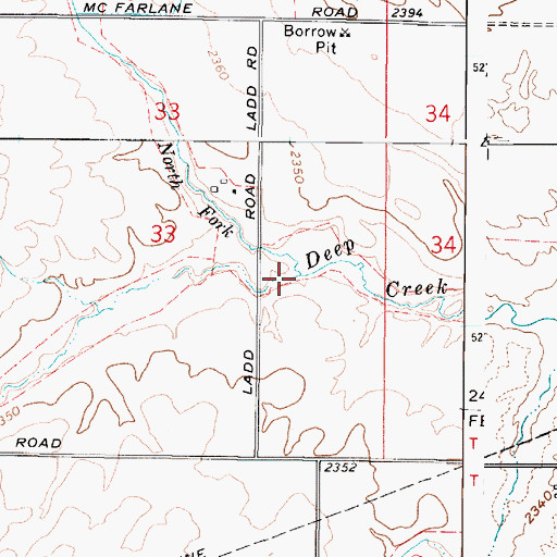Topographic Map of South Fork Deep Creek, WA