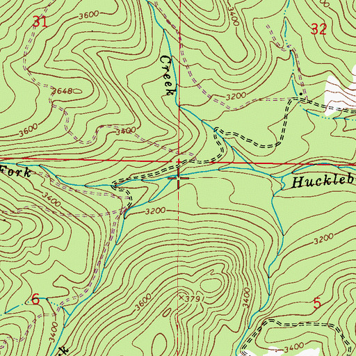Topographic Map of South Fork Huckleberry Creek, WA