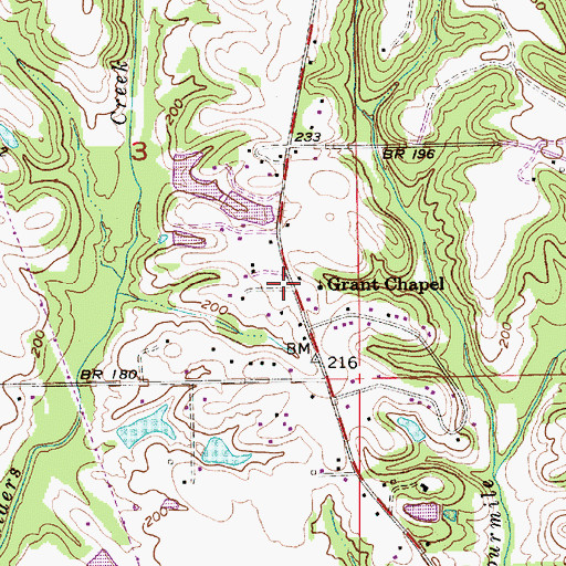 Topographic Map of Grant Chapel African Methodist Episcopal Church, AL