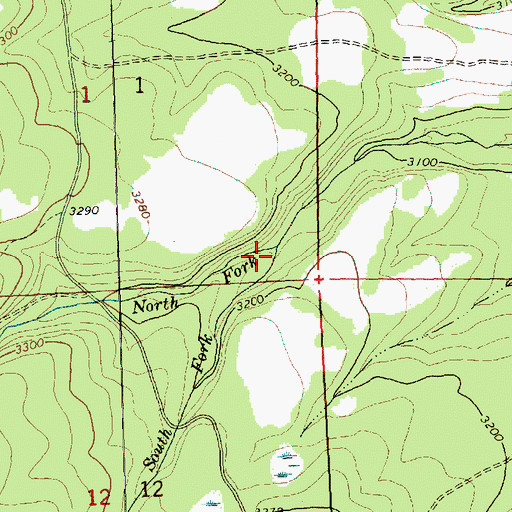 Topographic Map of South Fork Logy Creek, WA