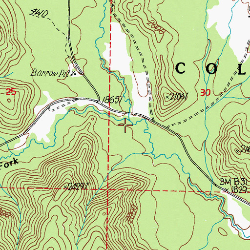 Topographic Map of South Fork Ninemile Creek, WA