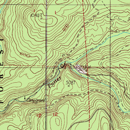 Topographic Map of South Fork Porter Creek, WA