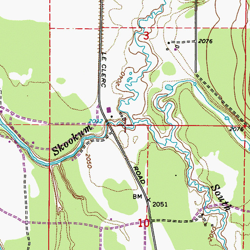 Topographic Map of South Fork Skookum Creek, WA