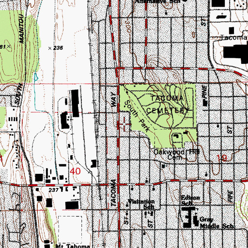 Topographic Map of South Park, WA