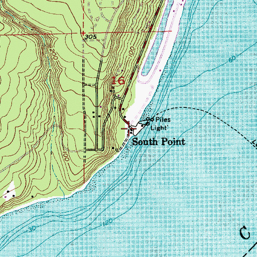 Topographic Map of South Point, WA