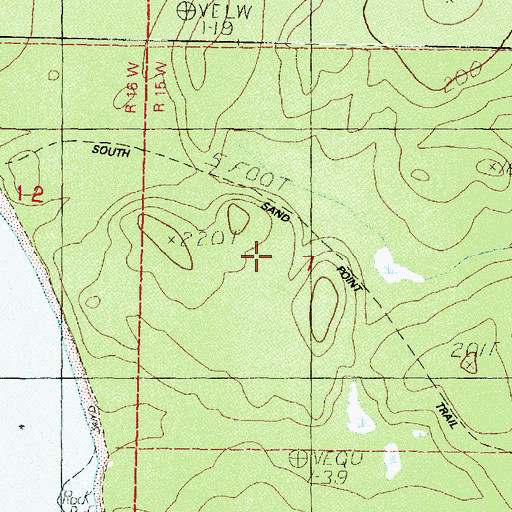 Topographic Map of South Sand Point Trail, WA