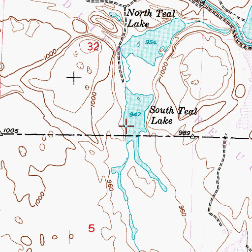 Topographic Map of South Teal Lake, WA