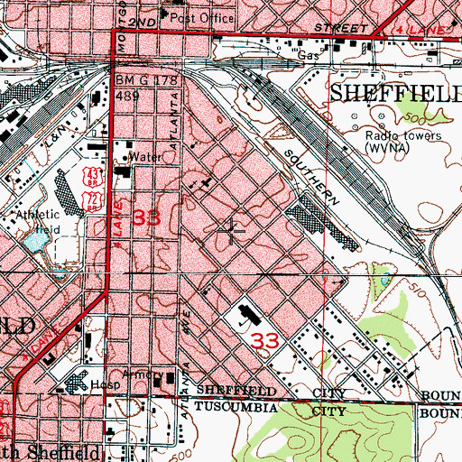 Topographic Map of Brown Christian Methodist Episcopal Temple, AL