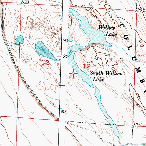 Topographic Map of South Willow Lake, WA