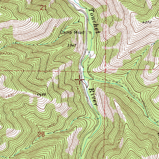 Topographic Map of Spangler Creek, WA