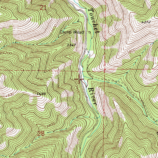 Topographic Map of Spangler Creek, WA