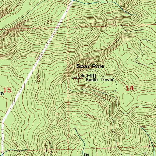 Topographic Map of Spar Pole Hill, WA