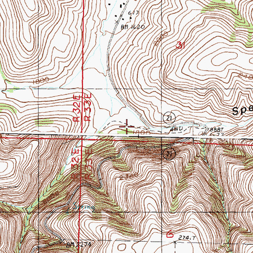 Topographic Map of Speigle Canyon, WA