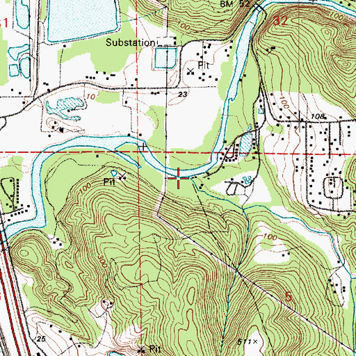 Topographic Map of Spencer Creek, WA