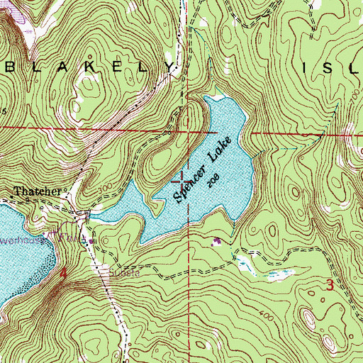 Topographic Map of Spencer Lake, WA