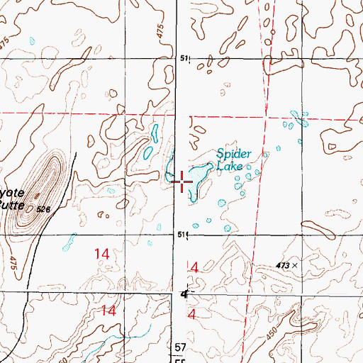 Topographic Map of Spider Lake, WA