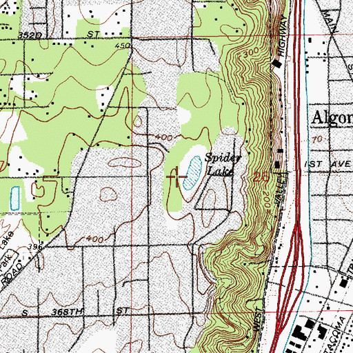 Topographic Map of Spider Lake, WA
