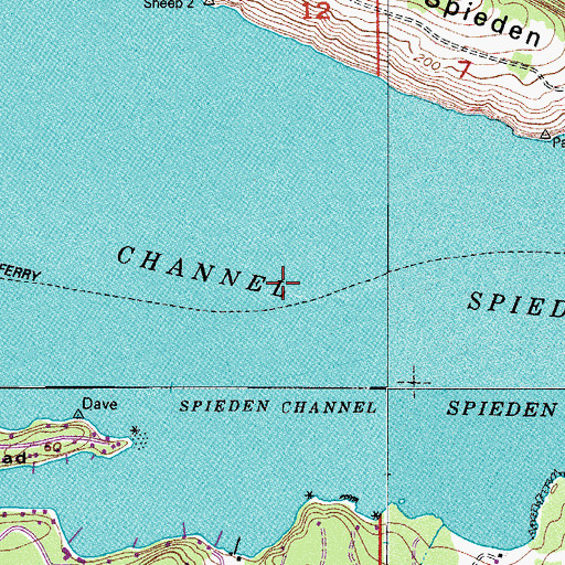 Topographic Map of Spieden Channel, WA