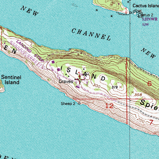 Topographic Map of Spieden Island, WA