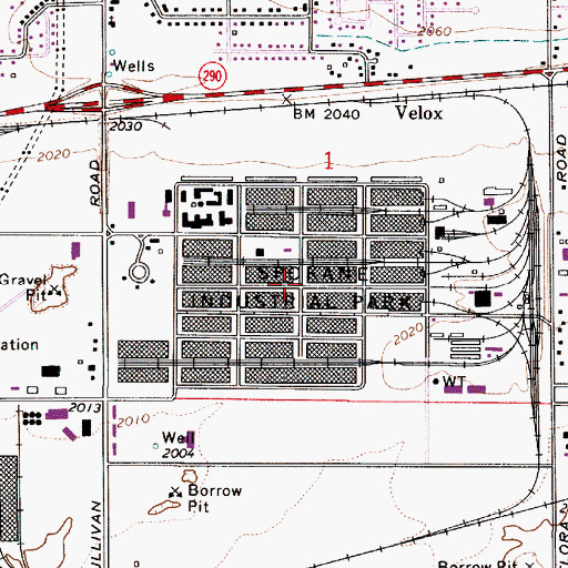 Topographic Map of Spokane Industrial Park, WA