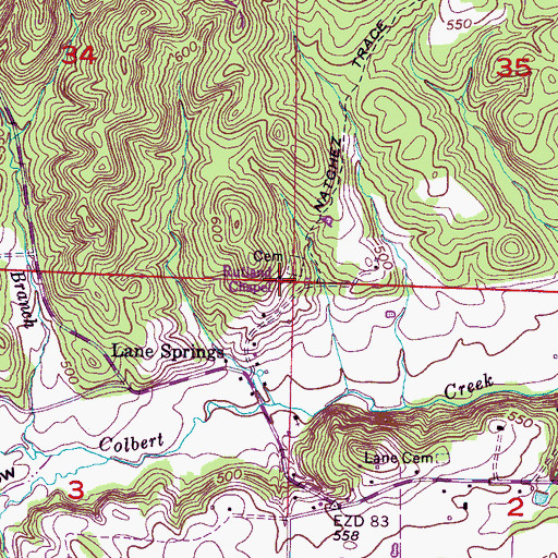 Topographic Map of Rutland Chapel, AL