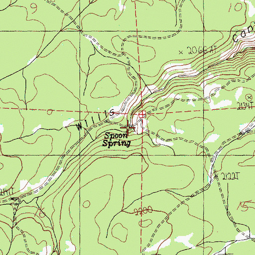 Topographic Map of Spoon Spring, WA