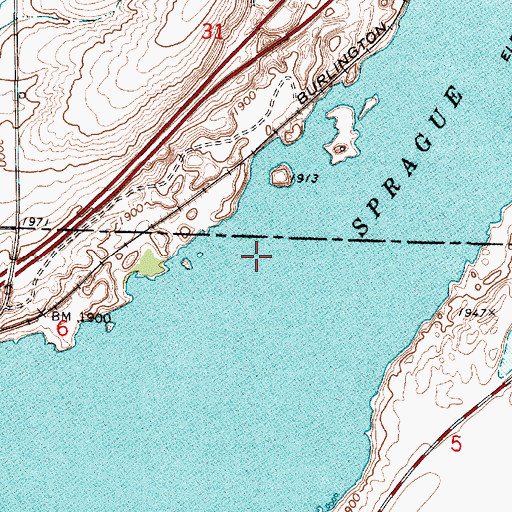 Topographic Map of Sprague Lake, WA