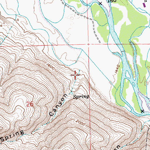 Topographic Map of Spring Canyon, WA