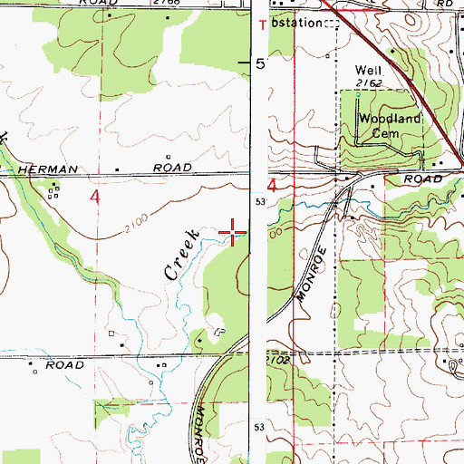 Topographic Map of Spring Creek, WA