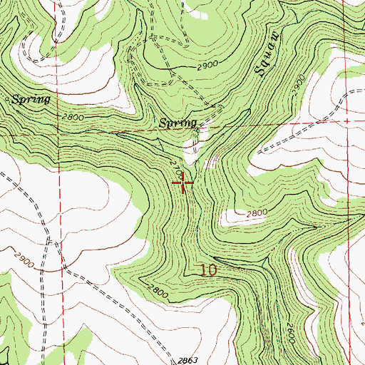 Topographic Map of Spring Creek, WA