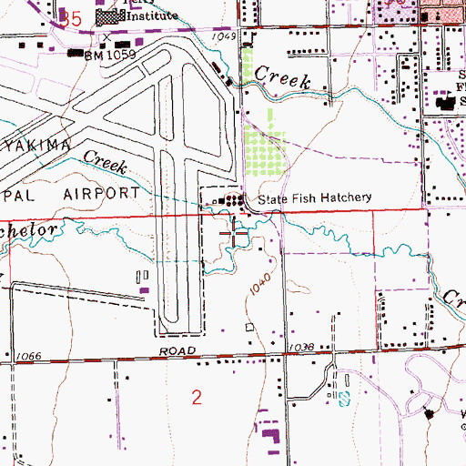 Topographic Map of Spring Creek, WA