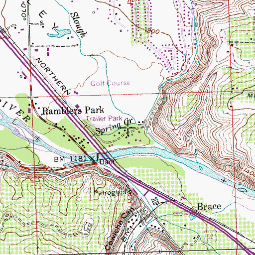 Topographic Map of Spring Creek, WA