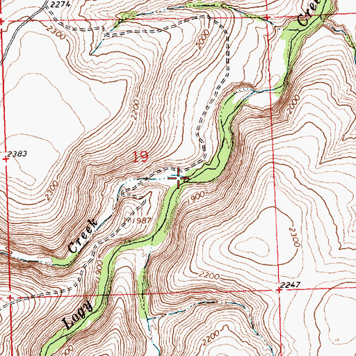 Topographic Map of Spring Creek, WA
