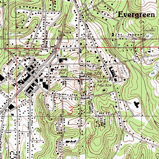 Topographic Map of Saint Pauls United Methodist Church, AL